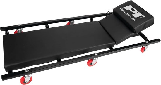 Werkkruipwagen - Monteurskruk - Onder voertuigen werken - Verstelbare hoofdsteun - 105cm lang - Zwart van Merkloos	