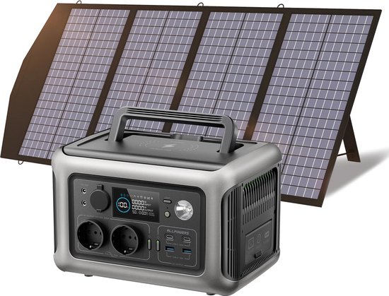 West Zonnepaneel met omvormer - Inclusief accu - Camper - Vakantie - Boot - 140Watt paneel - 600W AC - Zonnepaneel inklapbaar van West