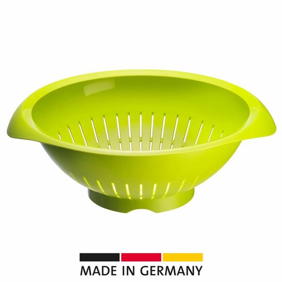 Westmark Vergiet/zeef, met verzonken handgrepen, binnendiameter: 25 cm, kunststof, BPA-vrij, kleur: groen, 2424227A