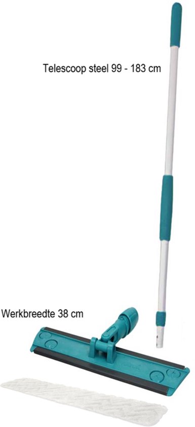 Wetrok, Balit Varifix 380 wisframe incl. foamzool en telescoop steel. Wetrok Balit Varifix 380 – Cadre d’essuie-tout avec semelle mousse, manche télescopique pour nettoyage efficace des sols van Merkloos	