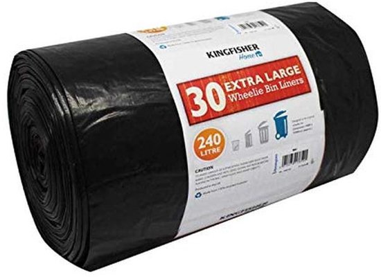 Wheelie Bin Liners Zwart 240 Liter - 30 Stuks