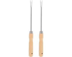 Wiedgereedschap met Houten Handvat - Onkruidsteker Tuin - Tuinieren Onkruid Verwijderen - Dubbelzijdig Ontwerp - 30 cm - Diverse Kleuren