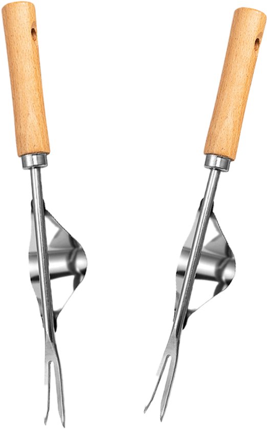 Wiedmes - Onkruidsteker - Wortelsteker - Onkruid Verwijderaar - RVS Tuingereedschap - Gras Verwijderaar - 2 Stuks - 31 × 1,5 cm - Zilver