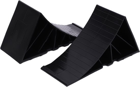 Wielkeg Zwaar - Parkeerblokken Wielstop - Voertuig Beveiligen - Antislip Oppervlak - 23 x 15 x 11 cm - Zwart