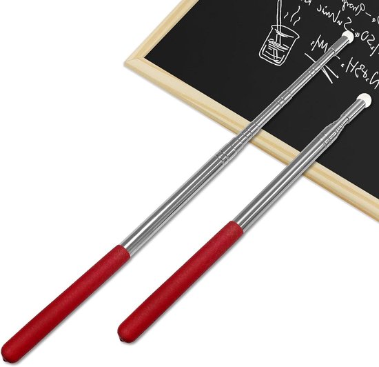 Wijsstok Uitschuifbaar - Telescopische Pointer - Presentaties Geven - Roestvrij Staal - 120 cm - Rood