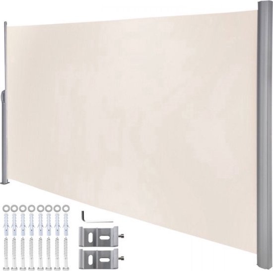 Windscherm - Uitschuifbaar Terras Rolgordijn - Uitschuifbare Zijluifel - Buitenprivacy Polyester - Waterdicht - Uitschuifbaar Terrasscherm - Ruimteverdeler - Windscherm - 160 x 300 cm van Vidaxa