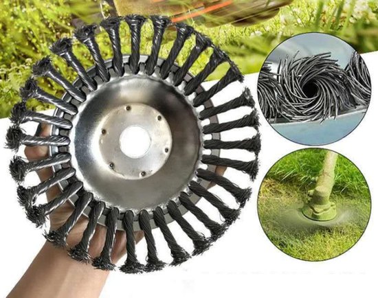 WiseGoods Premium Onkruidborstel Voor Bosmaaier 20CM - Universele Staalborstel - Voegenborstel Tuin - Grastrimmer - Tuinieren van Merkloos	