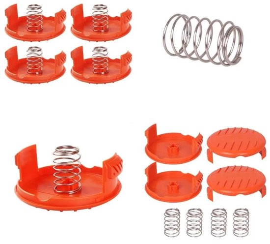 WiseGoods Premium Spoelkap Set Voor Grastrimmer – Vervangende Spoelafdekkingen Met Veer – Geschikt Voor Black & Decker – 4 Stuks