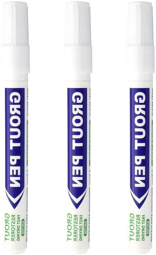 Witte grout pen voor keramiek, glas en metaal - waterdicht, schimmelbestendig en duurzaam met grote capaciteit van Merkloos	