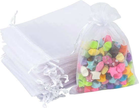 Witte Organza Zakjes | 100 Stuks | 10x15cm | Ideaal voor Geschenken, Bruiloften en Sieraden van Zwoon Trends