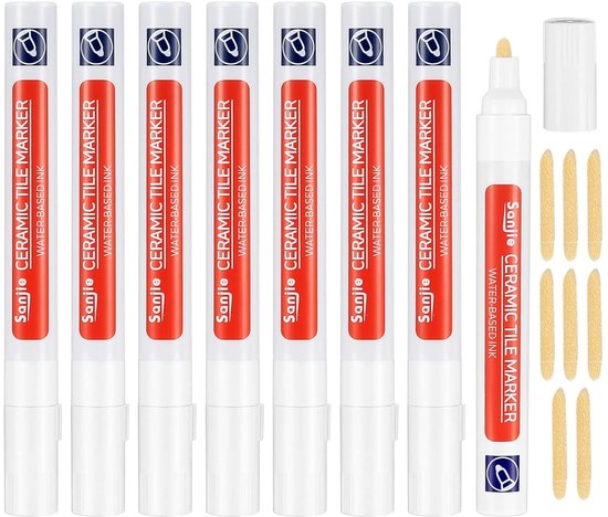 Witte Voegenpen voor Badkamer en Tegels, 8 Stuks, Ideaal voor Voegenherstel en Tegelonderhoud
