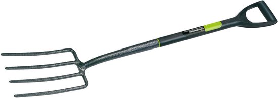 woelvork - Tuinwoeler - Spitvork Met D-Greep - Grondwoeler Met 4 tanden – Tuinklauw - Bodembewerking van Vaggan