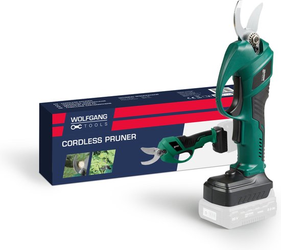 WOLFGANG 20V elektrische snoeischaar - snoerloze snoeischaar voor in de tuin - ergonomische & lichte snoeischaar - elektrisch tuingereedschap - snijkracht Ø25 mm - (geleverd zonder accu en lader) van Merkloos	