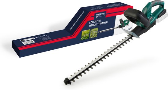 Wolfgang Accu Heggenschaar - Draadloze Heggentrimmer - Snoerloze Snoeischaar - Elektrische Tuinschaar met Beschermkap - Onbelast Toerental 1400/min - 20 V - (geleverd zonder accu en lader) van Merkloos	