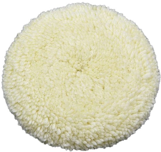Wool Polishing Pad, 150mm Fine Wool Polishing Wheel Cleaning Accessory with Hook and Loop for Cars, Furniture and Glass(C) van Merkloos	
