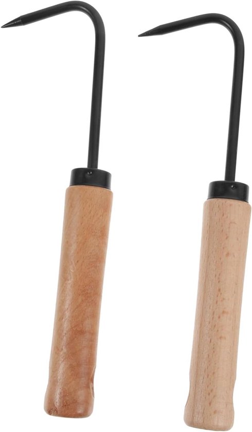 Wortel Verwijderaar Haak - Onkruidsteker Grondwerker - Tuinonderhoud - Gepolijste Haakpunt - 25 x 6.5 x 2 cm - Zwart