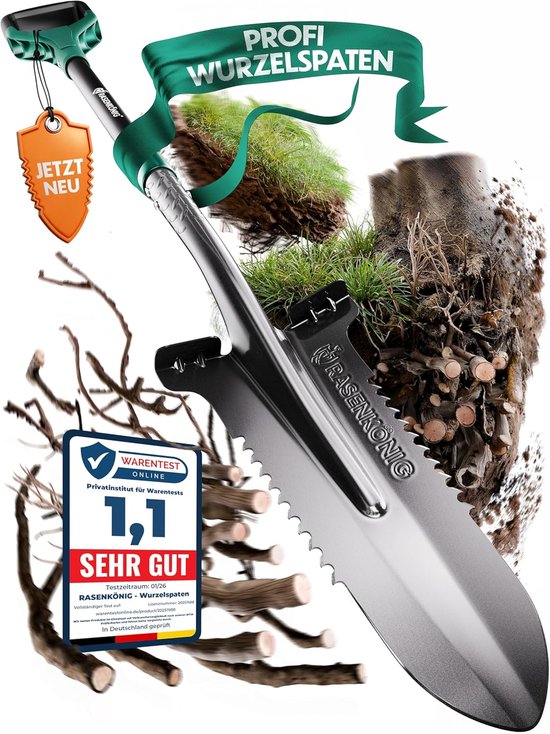 Wortelspade met zaag - Tuinspade graafspade - Moeilijke grond bewerken - Geïntegreerde wortelzaag - 117 x 19 cm van Merkloos	