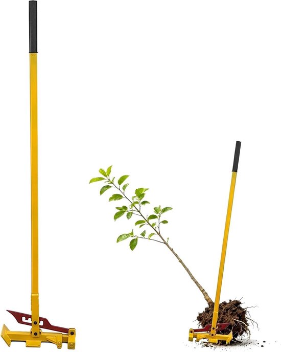 Worteltrekker Tool - Stronkenverwijderaar Tuin - Onkruid Verwijderen - Verstelbare Klem - 1.3m Handvat - Metaal