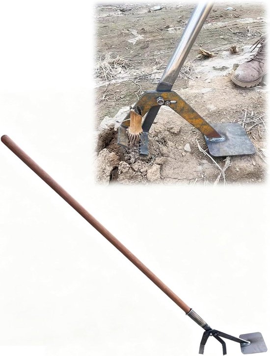 Wortelverwijderaar - Paaltrekker - Tuinonderhoud - Verstelbare kaak - 92 cm - Houtkleur