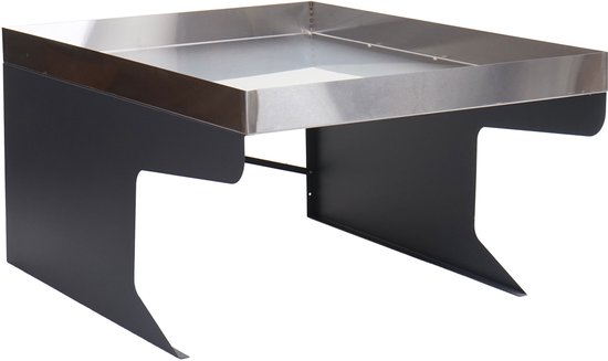 XL robotmaaier garage met plantenbak MCW-G60, overkapping voor grasmaaiers, metaal 47x70x100cm ~ roestvrij staal, antraciet van Merkloos	