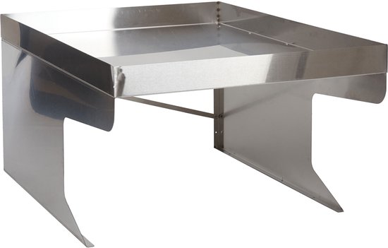 XL robotmaaier garage met plantenbak MCW-G60, overkapping voor grasmaaiers, metaal 47x70x100cm ~ roestvrij staal van MCombo