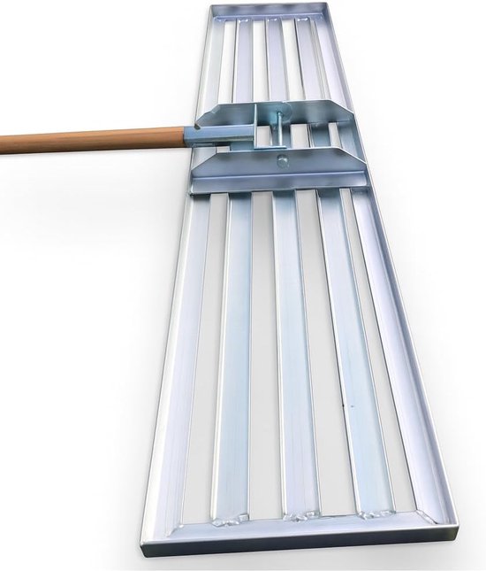 XXL Gazonrakel - Oppervlakte egaliseren - Gazon verzorgen - Gegalvaniseerd staal - 100 cm breed - Zilver