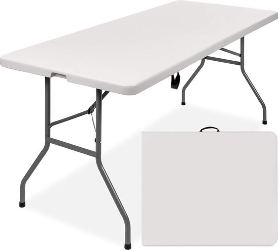 YAR Inklapbare Tafel – Klaptafel – Campingtafel – Vouwtafel Buiten – Weerbestendig – 180 x 70 x 74 cm – Wit van YAR