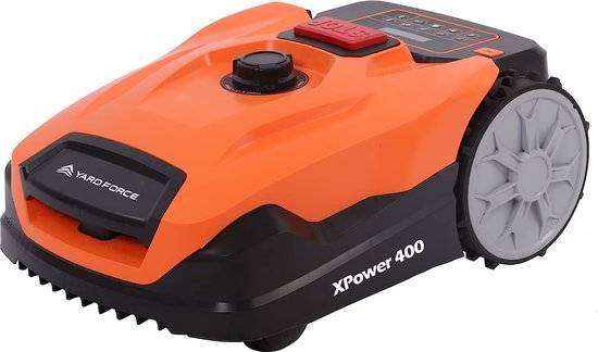 Yard Force XPower 400 - Robotmaaier – 400 m² – Bluetooth & App Besturing – 20V Li-Ion Accu – 40% Helling – Regensensor – Zwart/Oranje – Slimme Robotgrasmaaier
