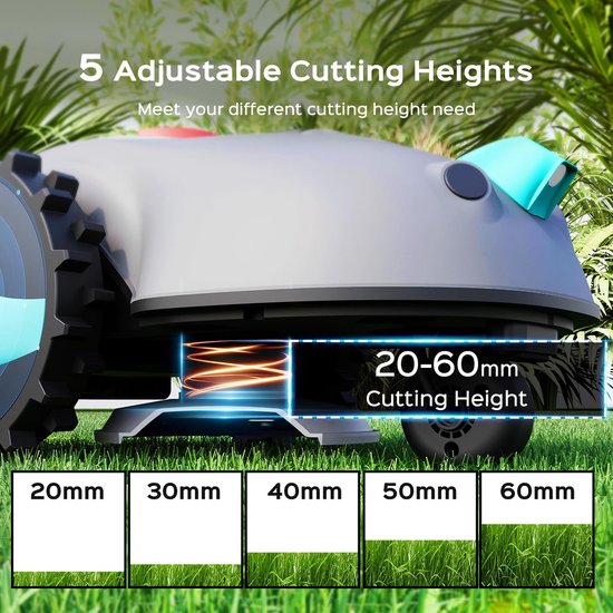 YARDCARE V100 Robotmaaier zonder Begrenzingskabel, stil en efficiënt voor tuinen tot 150 m² - ShopVlot