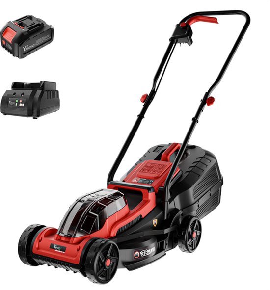 YARDIO Tools® - Grasmaaier Elektrisch - Grasmaaier Accu - Handmaaier - 320mm maaibreedte - 21v incl. 4.0a Accu en Snellader - tot 50m2 - Lawnmaster 320 - LawnMaster320-4.0aBAT van YARDIO Tools®