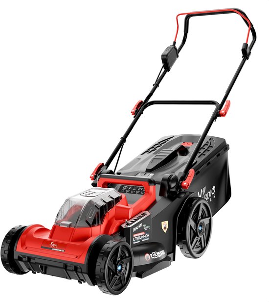 YARDIO Tools® - Grasmaaier Elektrisch - Grasmaaier Accu - Handmaaier - 430mm maaibreedte -42v Zonder Accu en Snellader - Lawnmaster 430 PRO - LawnMaster430NoBat van YAR