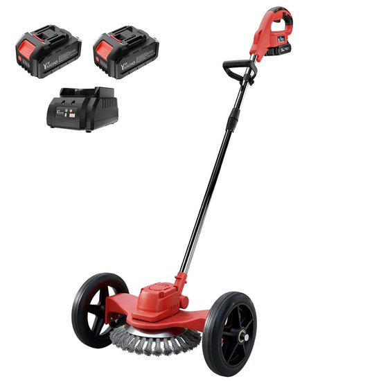 YARDIO Tools® - TerraClean PRO Premium - Onkruidborstel - Voegenborstel - Onkruidborstel Electrisch - Onkruidborstel Bosmaaier Machine - Grastrimmer - Bosmaaier - Kantenmaaier - 21v Incl. 2.0a Accu en Snellader - TerraCleanPRO-Premium-2x4.0aBAT van Merkloos	
