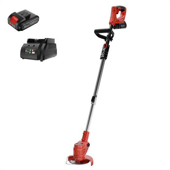 YARDIO Tools® - TGT500W Budget - Grastrimmer - Bosmaaier - Kantenmaaier - Grasmaaier - Elektrische Grastrimmer Bosmaaier - 150mm maaibreedte - 21v incl. 2.0Ah Accu en Snellader van YARDIO Tools®
