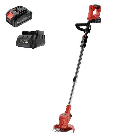 YARDIO Tools® - TGT500W Budget - Grastrimmer - Bosmaaier - Kantenmaaier - Grasmaaier - Elektrische Grastrimmer Bosmaaier - 150mm maaibreedte - 21v incl. 4.0Ah Accu en Snellader van YARDIO Tools®