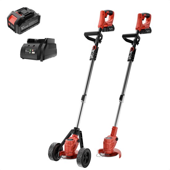 YARDIO Tools® - TGT500W Premium - Grastrimmer - Bosmaaier - Kantenmaaier - Grasmaaier - Elektrische Grastrimmer Bosmaaier - 150mm maaibreedte - 21v incl. 4.0Ah Accu en Snellader van Merkloos	