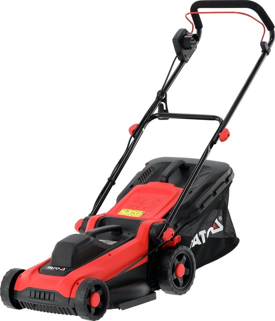 YATO Elektrische Grasmaaier YT-851991 – 1500W – Maaibreedte 36 cm – 6 Maaihoogtes – Opvangbak 40 Liter met Vulindicator