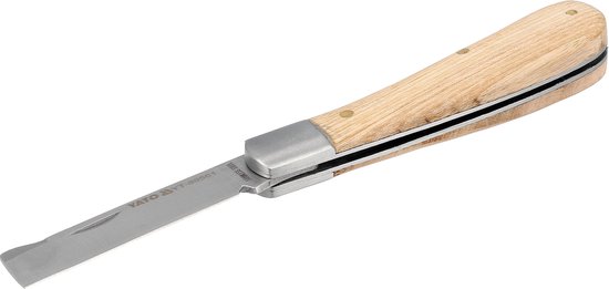 YATO Professioneel Okuleermes / Entmes YT-88561 - 169 mm - Inklapbaar Zakmes met Houten Handvat - Voor Okuleren, Enten & Boomverzorging