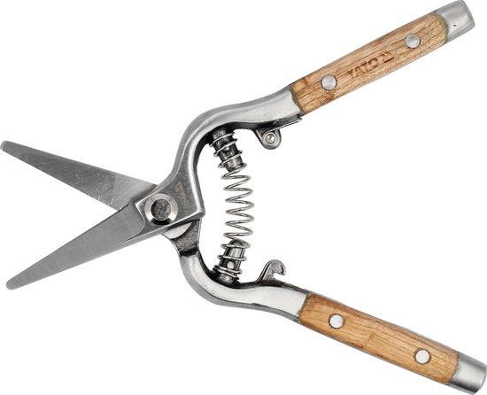 YATO Professionele Fruit- en Dunsnoeischaar YT-88179 – 200 mm – Max. Ø 12 mm – Gesmede Messen (HRC 52-54) – Klassieke Houten Handgrepen