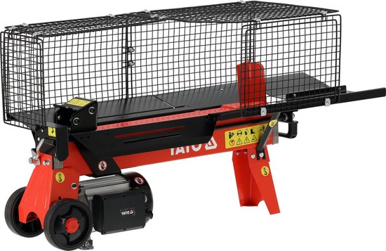 YATO YT-79950 Elektrische Houtklover - Hydraulische Klover - 5 Ton - 2200W - Voor Boomstammen tot 52 cm - Met Metalen Veiligheidskooi