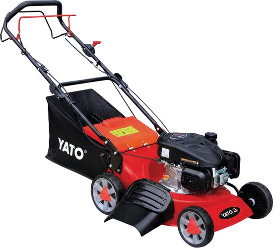 YATO YT-85503 Benzine Cirkelmaaier Zelftrekkend 46 cm - Loncin 139 cc (2.4 kW / 3.25 PK) - 4-in-1 Grasmaaier met Mulching - 60L Opvangzak - 8 Maaihoogtes - Stalen Dek