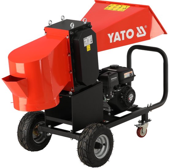 YATO YT-86161 Professionele Benzine Hakselaar - 6.5 PK Loncin Motor - Max. 80 mm Takken - Houtversnipperaar met 6 Messen en Luchtbanden - Capaciteit 4 m³/u van Yato