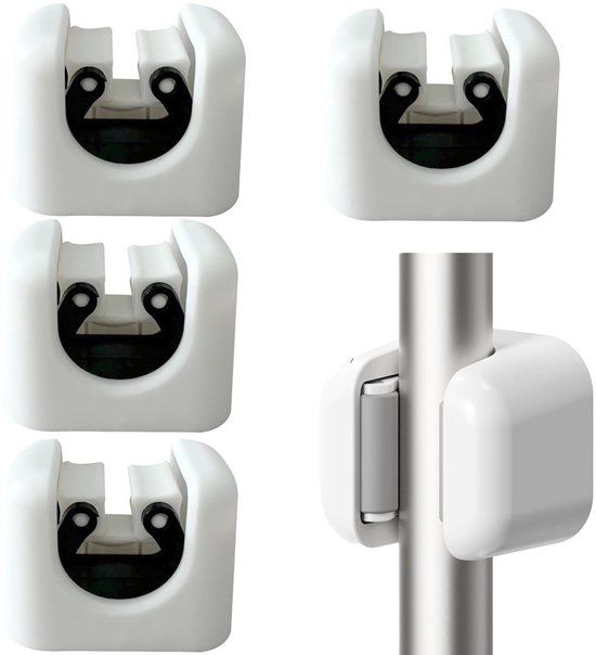 Ynkkvre - Set van 4 Zelfklevende Wandbeugels - Voor Bezems en Schoonmaakartikelen - Geschikt voor 5-28mm Diameter van Merkloos	