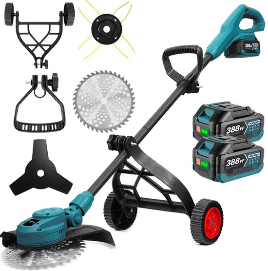 Yofidra Accu Grastrimmer - 25cm Kantenmaaier - Borstelloze Bosmaaier - met 2x Accu’s - Elektrische Grastrimmer - voor grastrimmers en struiken van Merkloos	