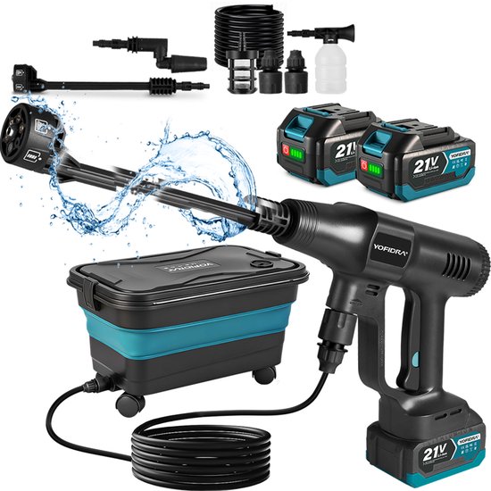 Yofidra Accu Hogedrukreiniger - 70 bar Mobiele Drukreiniger - met 2 accu's & 22L emmer - Hogedrukreiniger Auto - Terrasreiniger - voor auto & balkon van Merkloos	