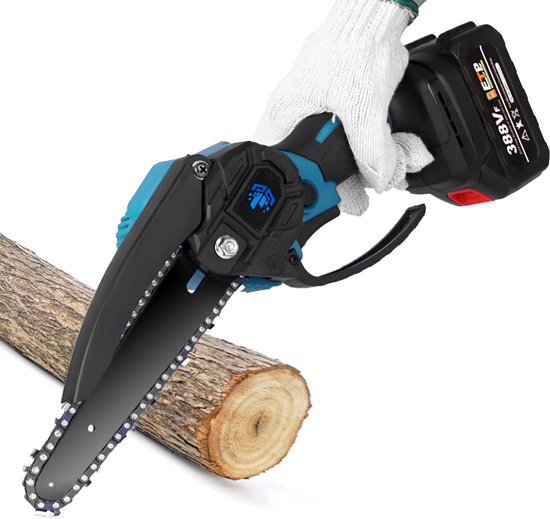 Yofidra - Accu kettingzaag - Mini kettingzaag - Elektrische kettingzaag - Kettingzaag - Kettingzaag accu - Kettingzaag electrisch - Elektrische snoeischaar - Accu snoeischaar - Mini kettingzaag met accu - Incl 2 accu's en oplader van Yofidra