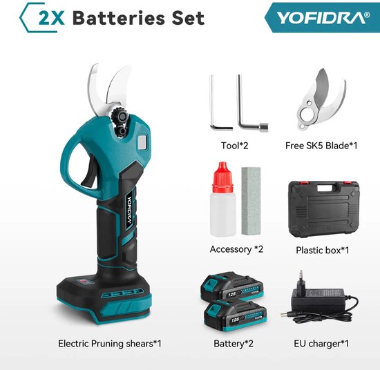 YOFIDRA Brushless Electric Scissors 30MM 2Gears Cordless Fruit Tree Branch Pruner Shear Power Tools For BL1850B 18V Battery van Yofidra