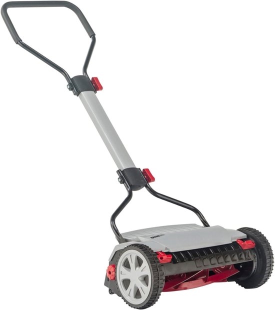 YOR®Grasmaaier Handmatig – Grastrimmer Opvouwbaar – Handmaaier 38 Cm Breed - Kooimesmaaier - Grijs - 57cm x 38cm x 28cm
