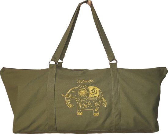 YoZenga Yogatas | Sporttas | Yoga tas groot | Olifant Olive Green | Ook handig als strandtas ! van YoZenga