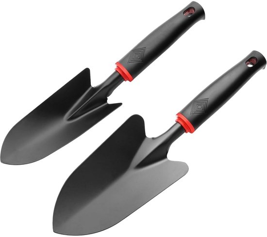 YOZHIQU Tuintroffelset – 2-delige set – Bevat 1 brede troffel (31 x 8,5 cm) en 1 smalle planttroffel (31 x 6 cm) – Kleine tuinschep,ideaal geschikt voor het verplanten van zaailingen, wieden en het losmaken van de grond van Merkloos	