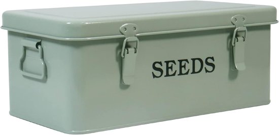 Zaaddoos voor groenten - met veiligheidsslot - 33 x 18 x 13 cm - metalen organiser met 4 compartimenten